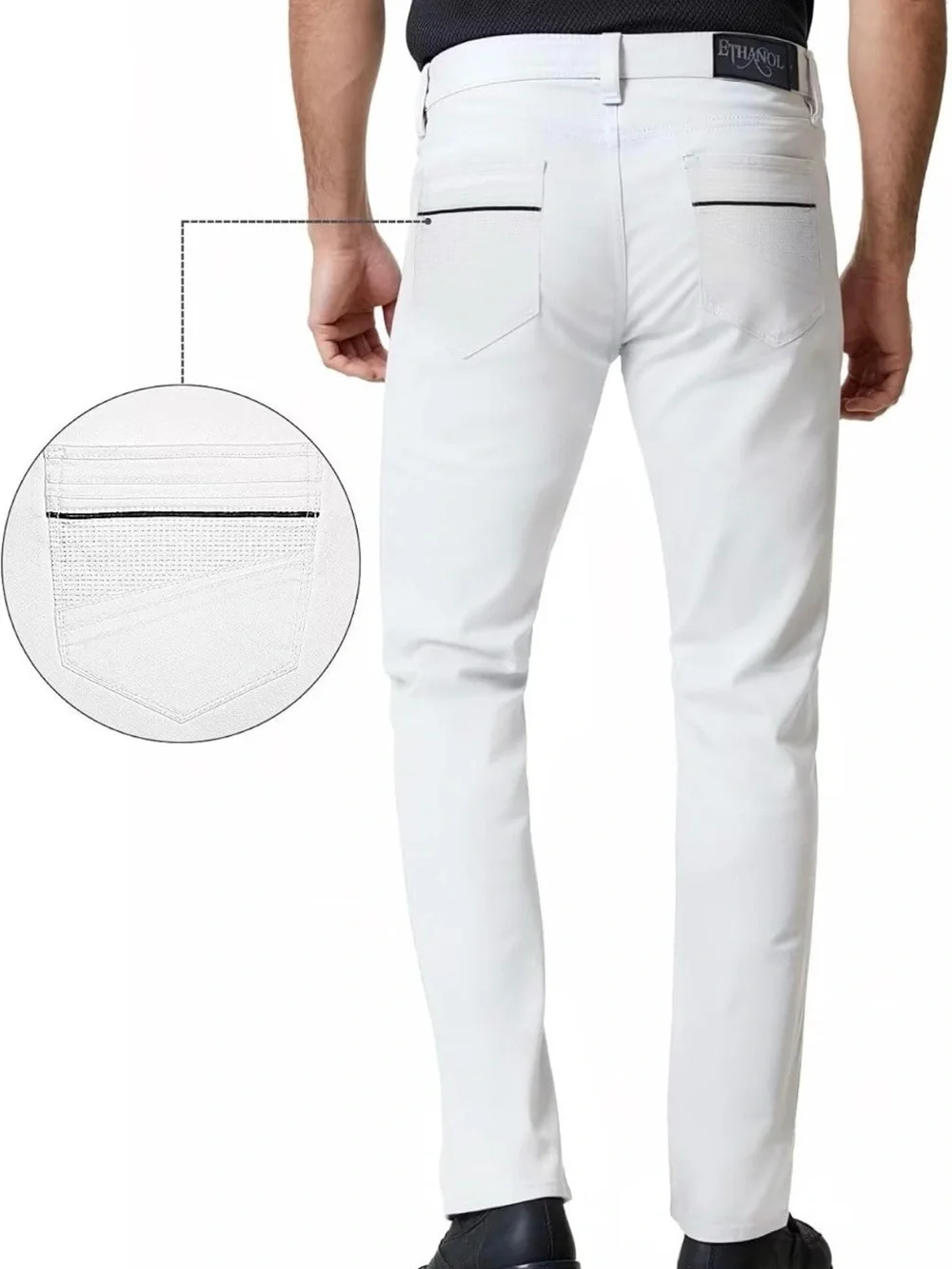 Men's Skinny White Jeans - Clean Slim Fit